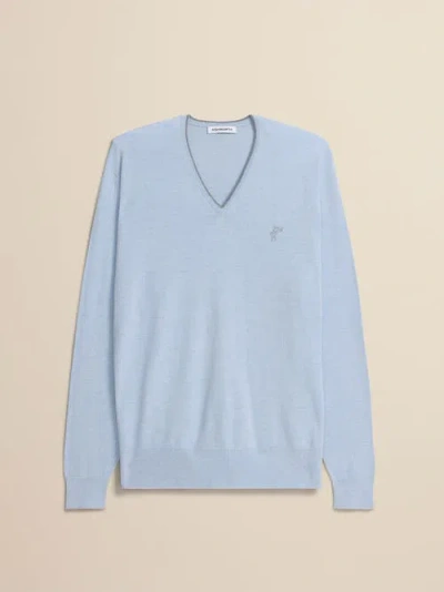 Ashworth Golf Extrafine Merino Tipped V-neck In Blue