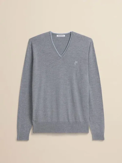 Ashworth Golf Extrafine Merino Tipped V-neck In Gray