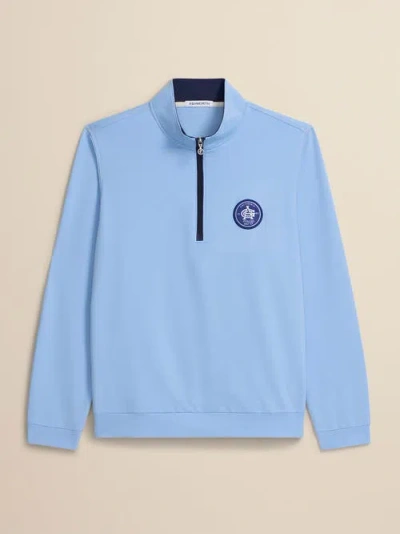 Ashworth Golf French Terry Vintage Patch 1/4 Zip In Blue