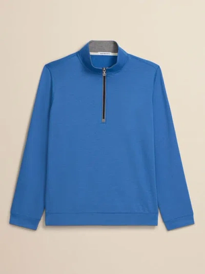 Ashworth Golf French Terry Vintage Patch 1/4 Zip In Blue