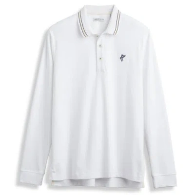 Ashworth Golf Long Sleeve Innovation Interlock Polo In White