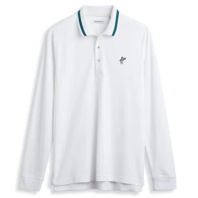 Ashworth Golf Long Sleeve Innovation Interlock Polo In White