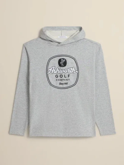 Ashworth Golf Mixed Media Hoodie In Gray
