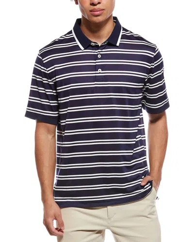 Ashworth Mesh Double Stripe Polo Shirt In Blue