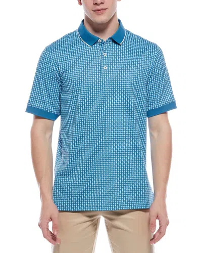 Ashworth Micro Paisley Polo Shirt In Blue