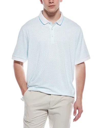 Ashworth Micro Paisley Polo Shirt In Blue