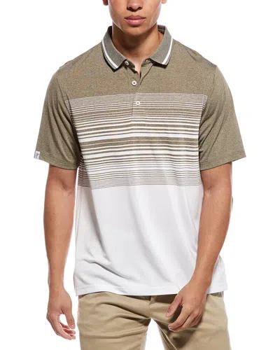 Ashworth Pippi Striped Polo Shirt In Brown