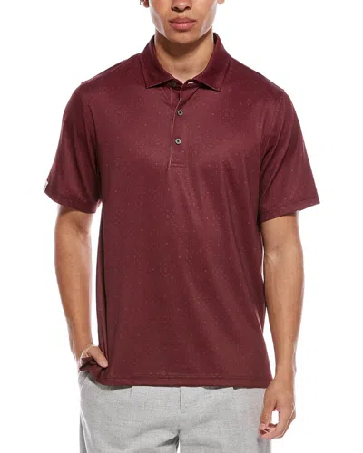Ashworth Tonal Mosaic Polo Shirt In Burgundy