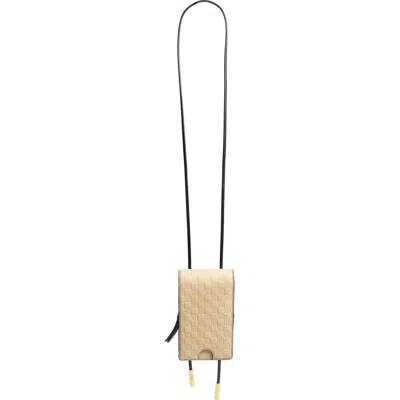 Ashya Heritage Checker Bolo Crossbody Bag In Oat