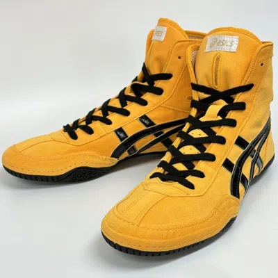 Pre-owned Asics 1083a001  Wrestling Boxing Shoes Yellow×black Ex-eo Successor Us7.5-11.5