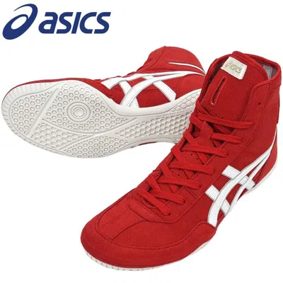 Pre-owned Asics 1083a001  Wrestling Shoes Red/white(edge:silver) Ex-eo Twr900 Successor