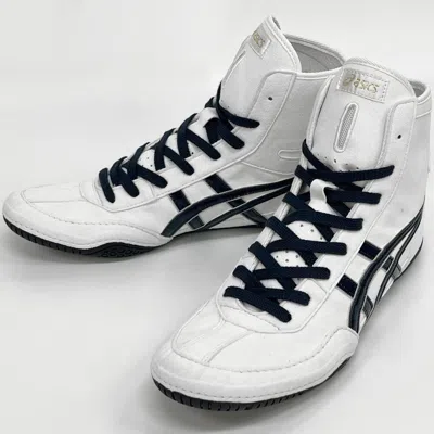 Pre-owned Asics 1083a001  Wrestling Shoes White×navy×silver Ex-eo Successor [us7.5-11.5]