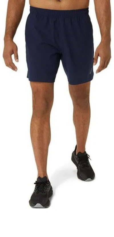 Asics Actibreeze 7"" Light Weight Woven Shorts Asia Sizing 'midnight' In Blue