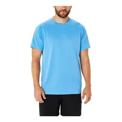 Asics Actibreeze Panel Jacquard Short Sleeved Top Asia Sizing 'waterscape' In Blue