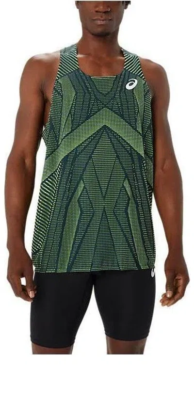 Asics Actibreeze Singlet Asia Sizing 'french Blue Safety Yellow' In Green