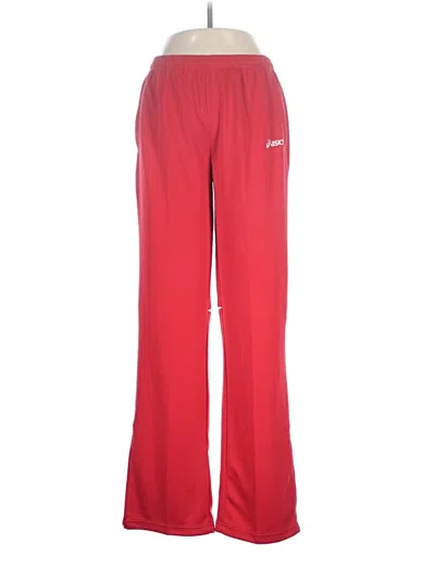 Pre-owned Asics Active Pants In Red