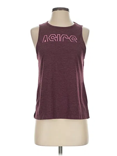 Pre-owned Asics Active Tank Top In Burgundy
