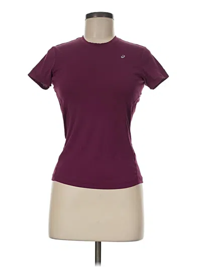 Pre-owned Asics Active T-shirt In Burgundy