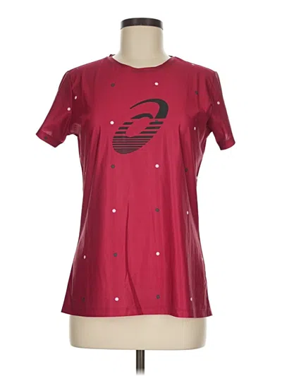 Pre-owned Asics Active T-shirt In Burgundy