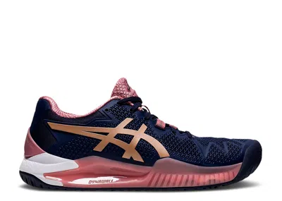 Asics Wmns Gel Resolution 8 'peacoat Rose Gold' In Blue