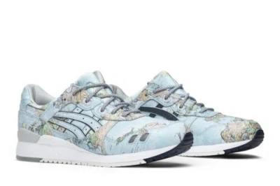 Pre-owned Asics Atmos X Gel Lyte 3 World Map 1191a197-400 In Sky/peacoat