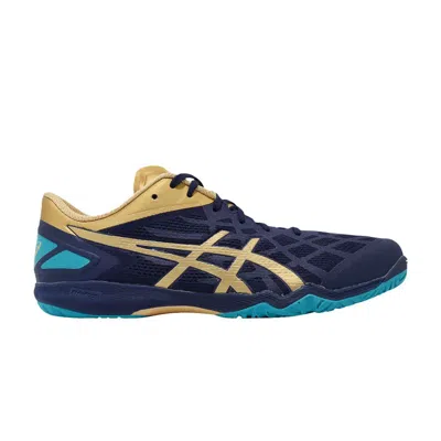 Pre-owned Asics Attack Dominate Ff 2 'peacoat Pure Gold' In Blue