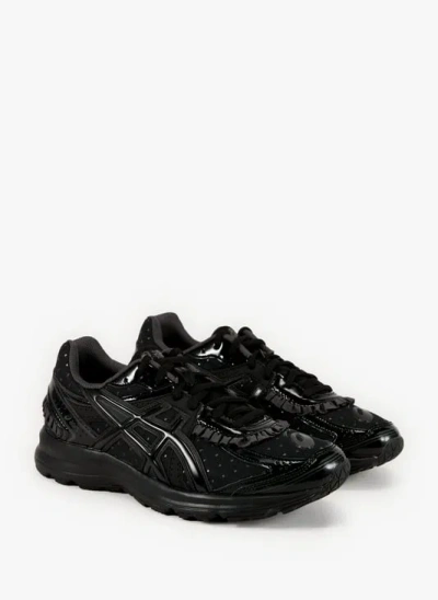Asics Baskets Crantées En Cuir Mélangé In Black