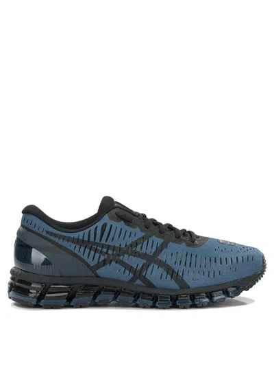 Asics Blue Synthetic Fiber Rubber Sneakers