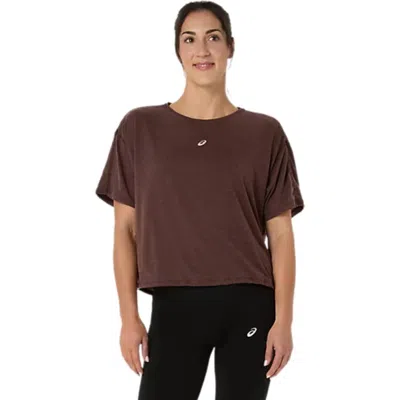 Asics Camiseta  Nagino Run Adjustable Ss Top Manga Corta Marrón Mujer In Brown