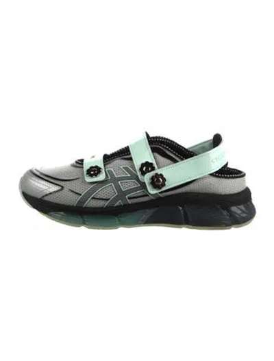 Pre-owned Asics Colorblock Pattern Sneakers In Green