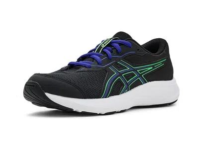 Asics Contend 9 Grade School (little Kid/big Kid) Kids Shoes Black/vital Green : 4.5 Big Kid M, Textile