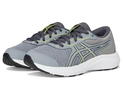 Asics Contend 9 Grade School (little Kid/big Kid) Kids Shoes Gravel/citron : 5 Big Kid M, Textile In Gray