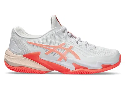Pre-owned Asics Court Ff 3 Clay (women's) Sneakers In White/sun Coral