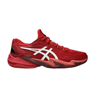 Pre-owned Asics Court Ff 3 Novak Clay 'cranberry' In Red