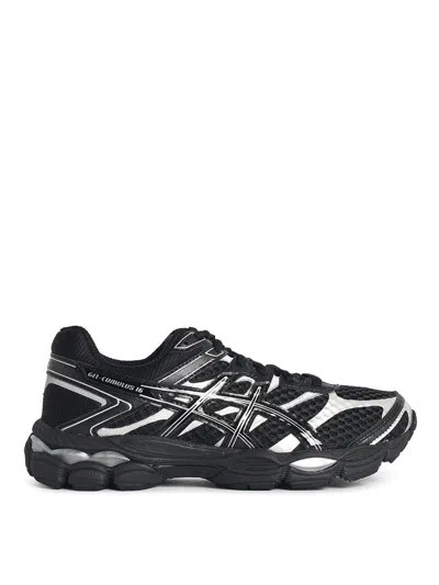 Asics Cumulus 16 Black Mesh Blend Sneakers In Multi