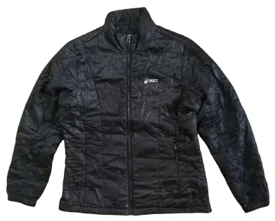 Pre-owned Asics Distressed Vintage  Quilted Jacket In Black