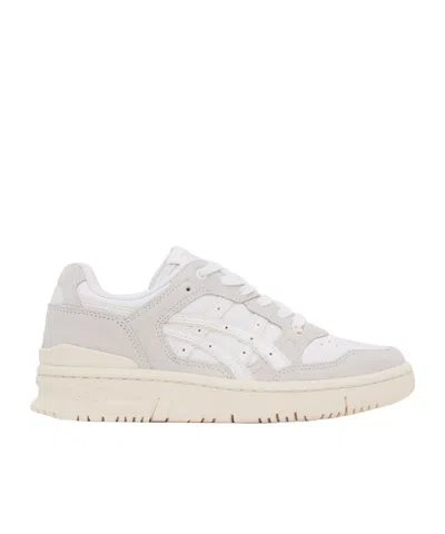 Asics Ex89 Strapped Casual Sneakers In White/white