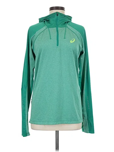 Pre-owned Asics Fleece Jacket In Green