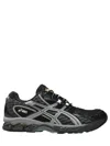 Asics Front Lace-up Sneakers With Branded Heel Counter For Men In Black