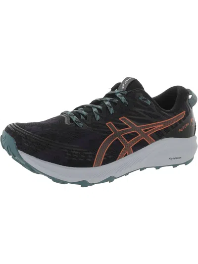 Asics Fuji Lite 3 Womens Cushioned Footbed Mesh Running & Training Shoes In Black