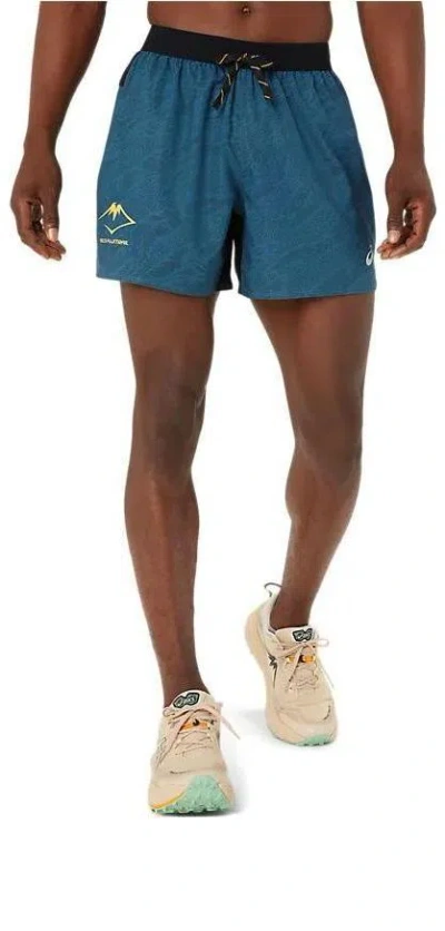 Asics Fujitrail All Over Print 5in Shorts 'blue'