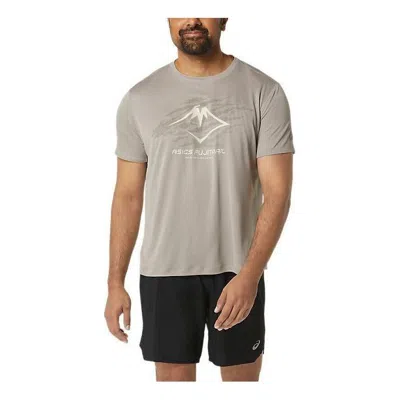 Asics Fujitrail Logo T-shirt 'grey' In Gray