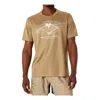 Asics Fujitrail Running T-shirt 'tan White' In Brown