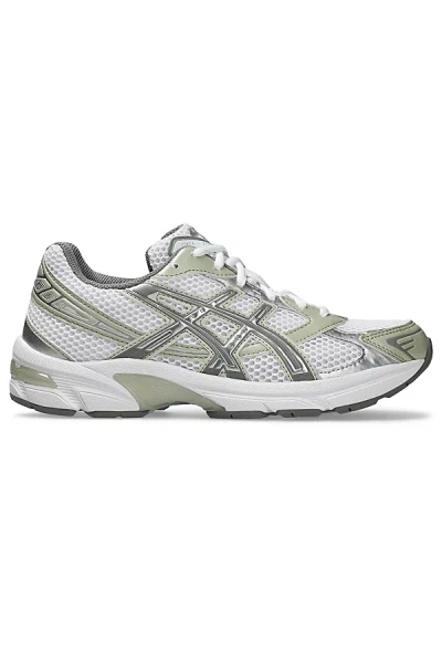 Asics Gel-1130 Sneakers In White/dried Leaf Green, Women's At Urban Outfitters