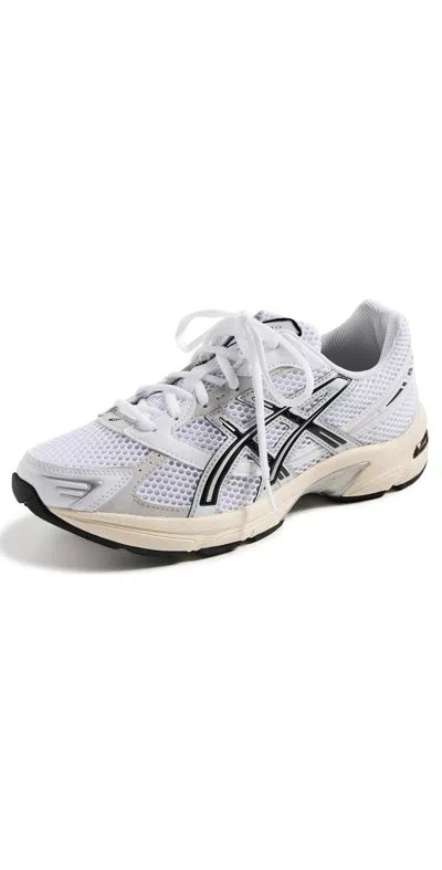 Asics Gel-1130 Faux-leather And Mesh Trainers In White,silver,brown