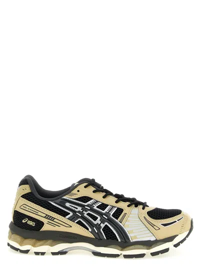 Asics Black Synthetic Leather Sneaker In Multi