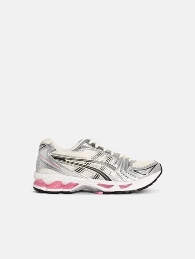 Asics 'gel-kayano 14' Cream And Pink Mesh Blend Sneakers In White