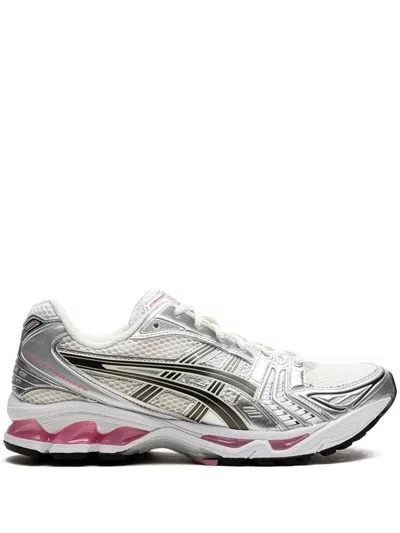 Asics White Mesh Gel-kayano 14 Sneakers In Gray