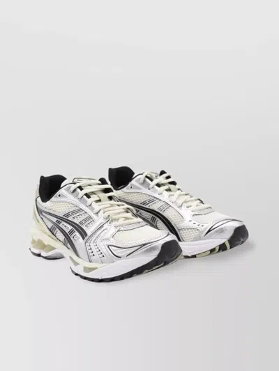 Asics Gel-kayano 14 Mesh Sneakers With Rubber Sole In 200 Birch/pure Silver