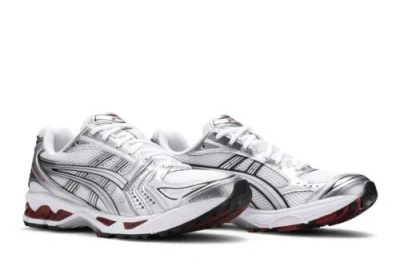 Pre-owned Asics Gel Kayano 14 Pure Silver Red 1201a019-104 In White/pure Silver